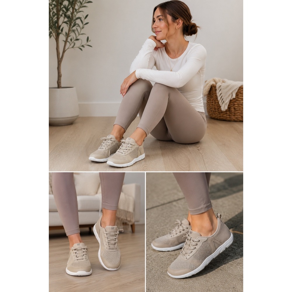 Hike Footwear HF Stride Barefoot Sneakers Tan Beige Mesh Womens 7 Mens 5